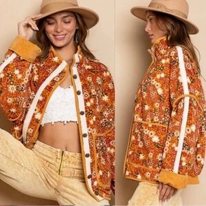 POL Floral Quilted Bomber Jacket